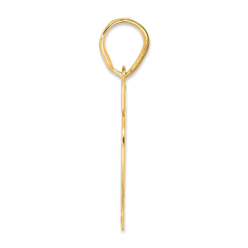 14k Polished Block Number 76 Pendant