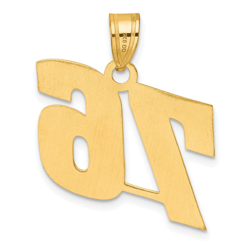 14k Polished Block Number 76 Pendant