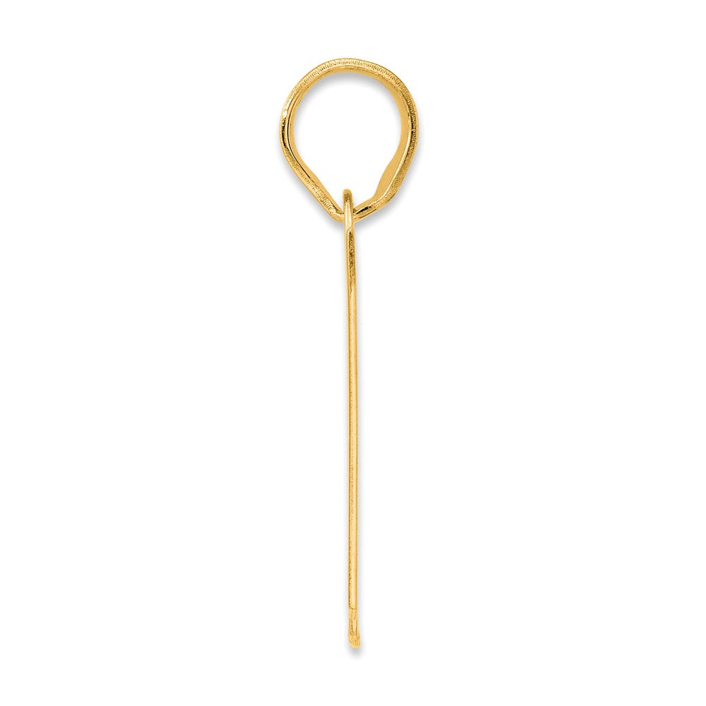 14k Polished Block Number 77 Pendant