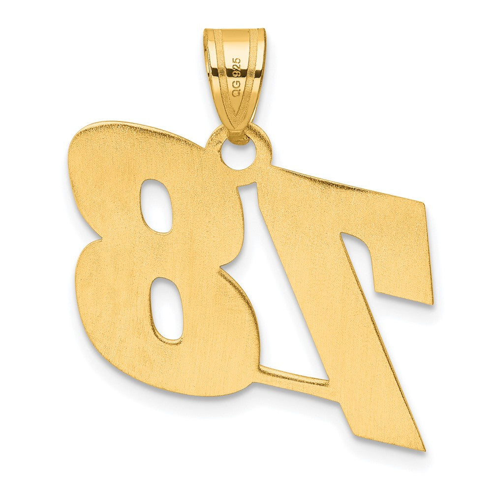 14k Polished Block Number 78 Pendant