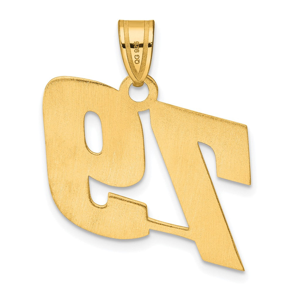 14k Polished Block Number 79 Pendant