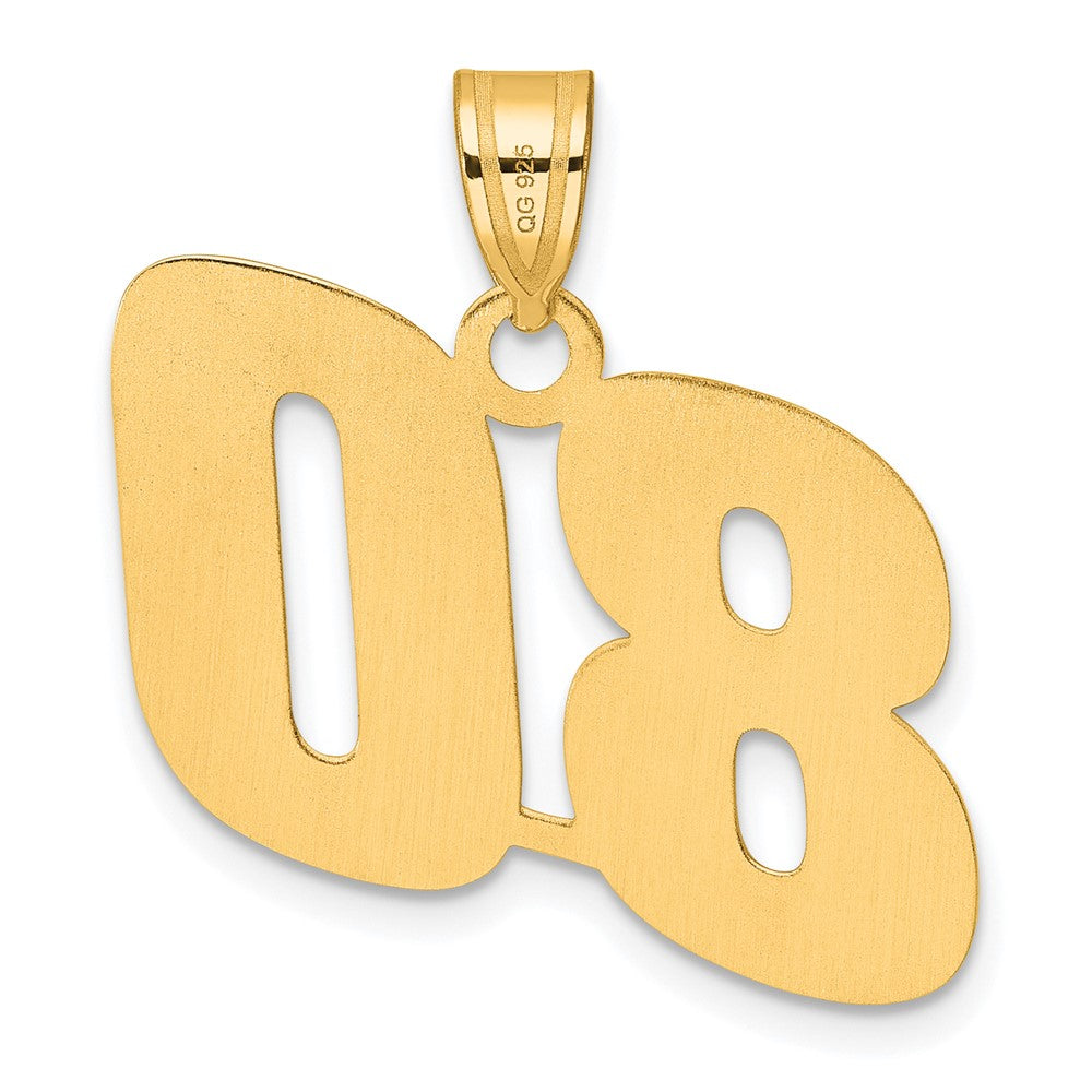 14k Polished Block Number 80 Pendant