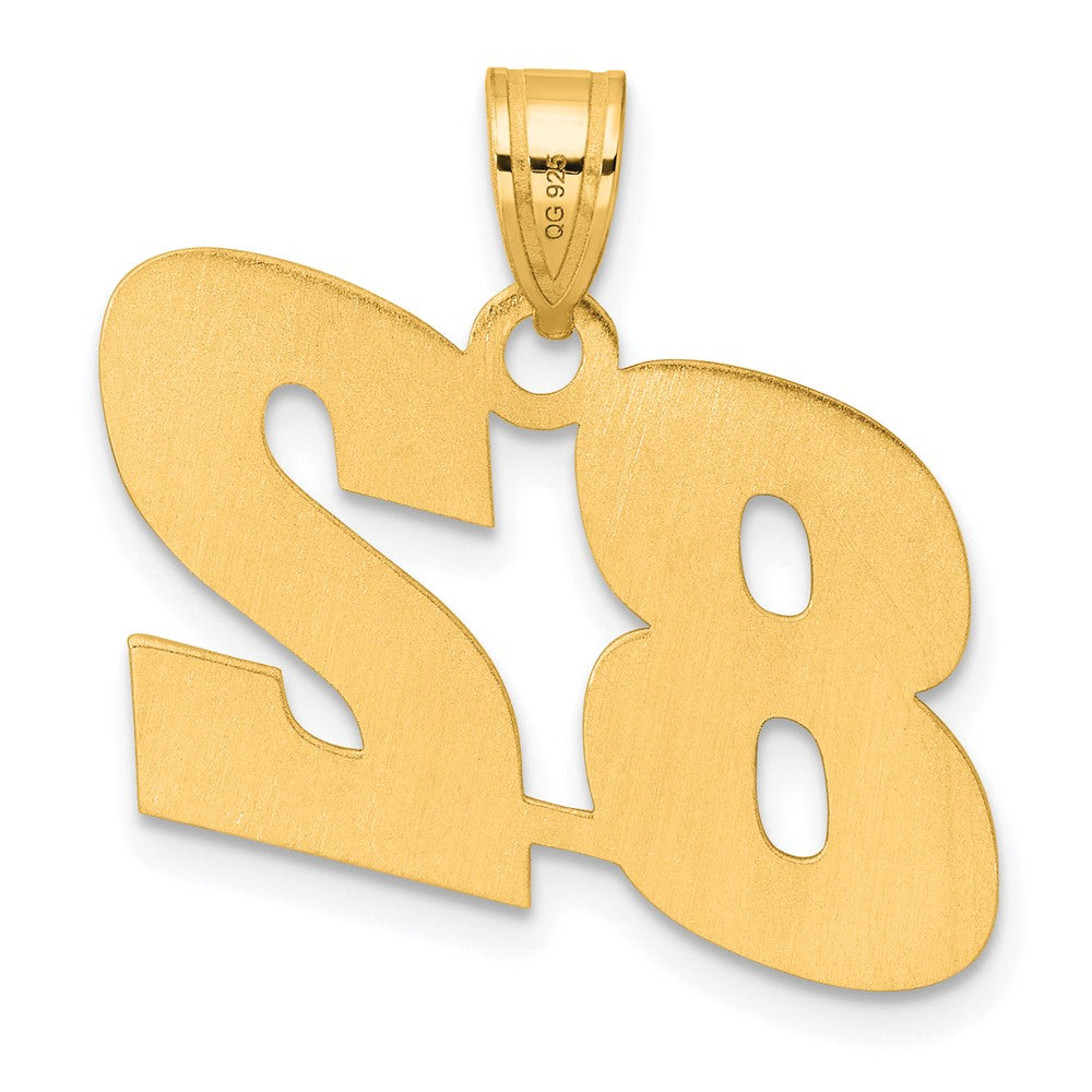 14k Polished Block Number 82 Pendant