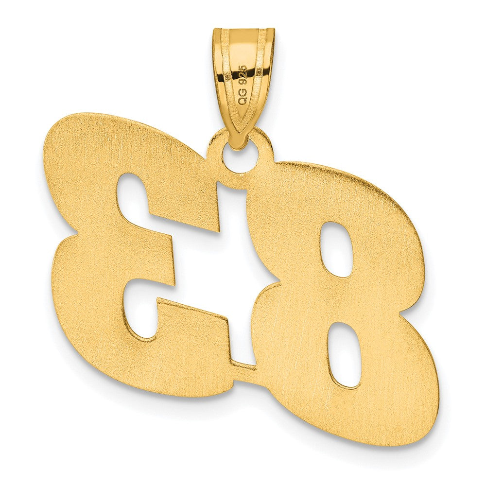 14k Polished Block Number 83 Pendant