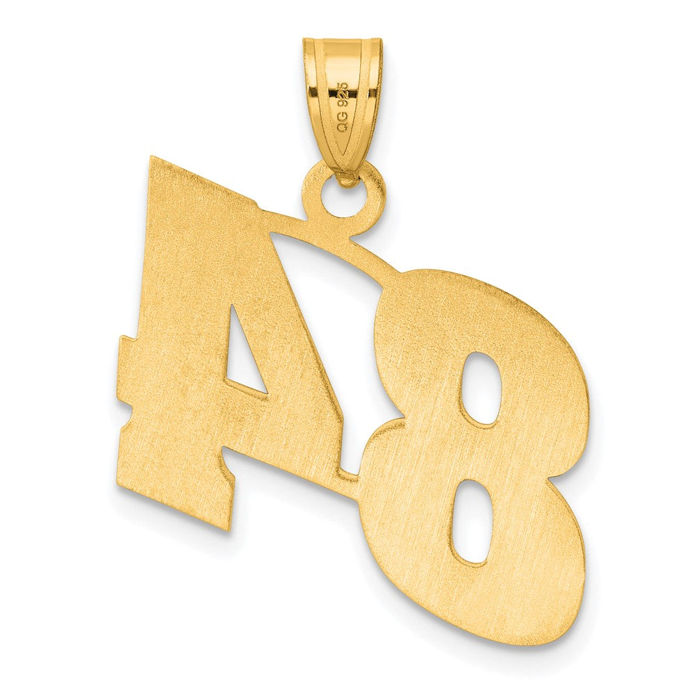 14k Polished Block Number 84 Pendant
