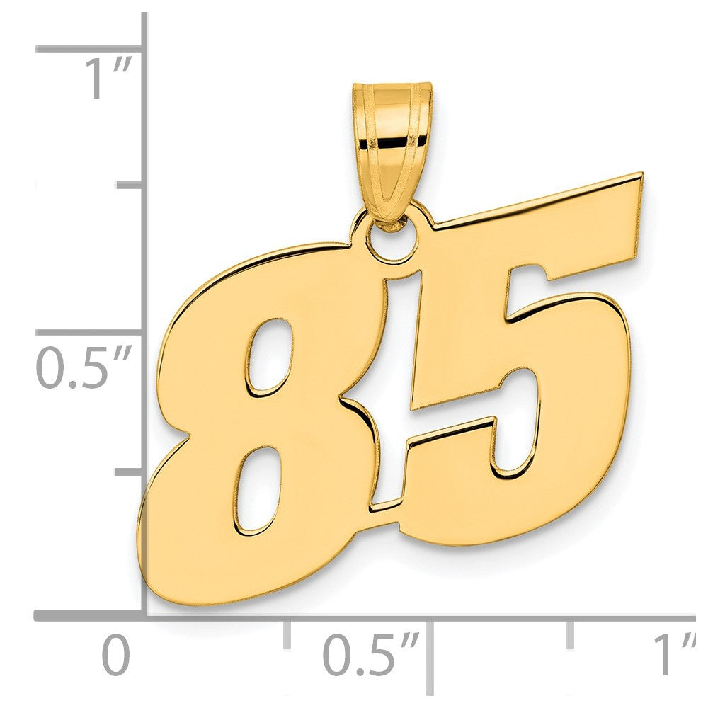 14k Polished Block Number 85 Pendant