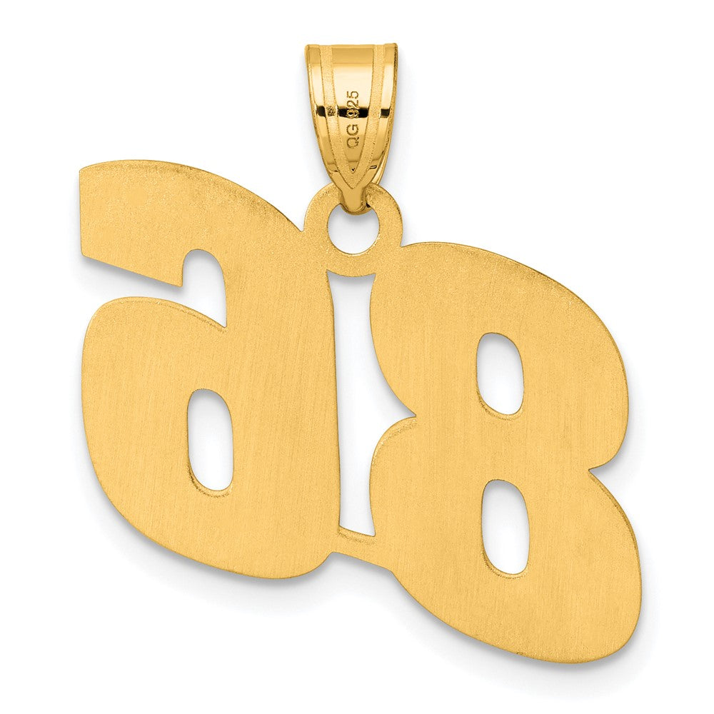 14k Polished Block Number 86 Pendant