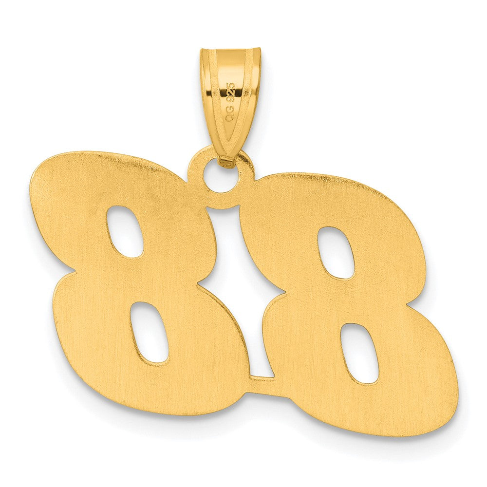 14k Polished Block Number 88 Pendant
