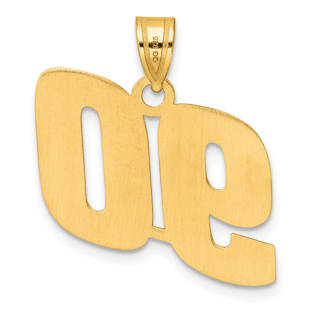 14k Polished Block Number 90 Pendant