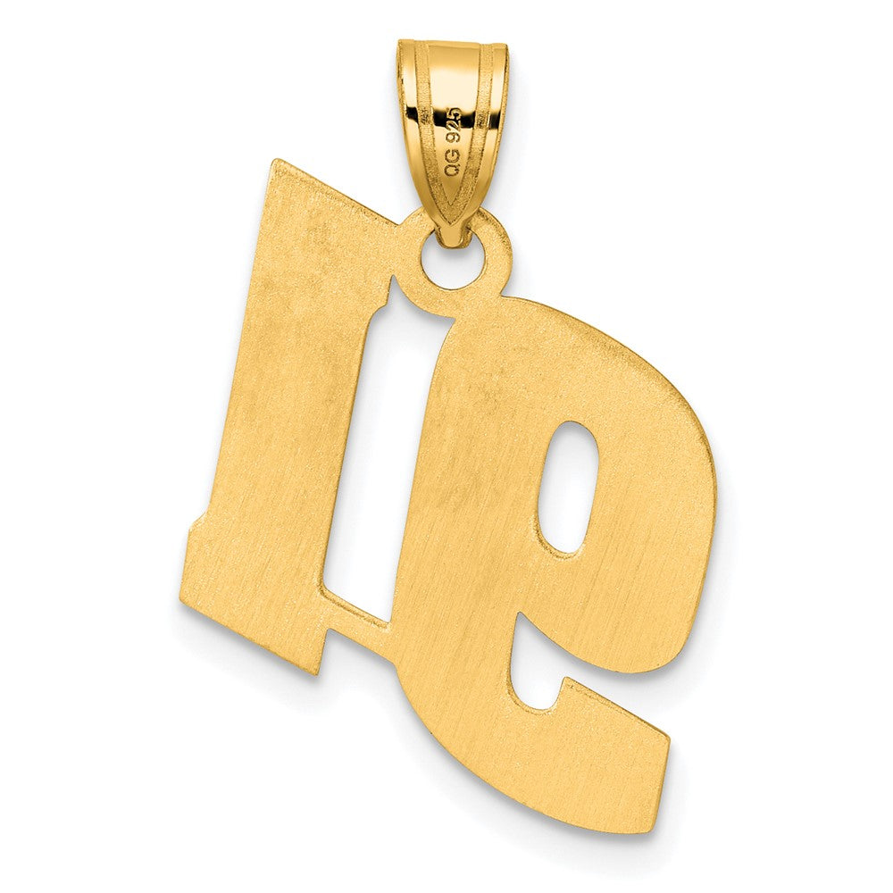 14k Polished Block Number 91 Pendant