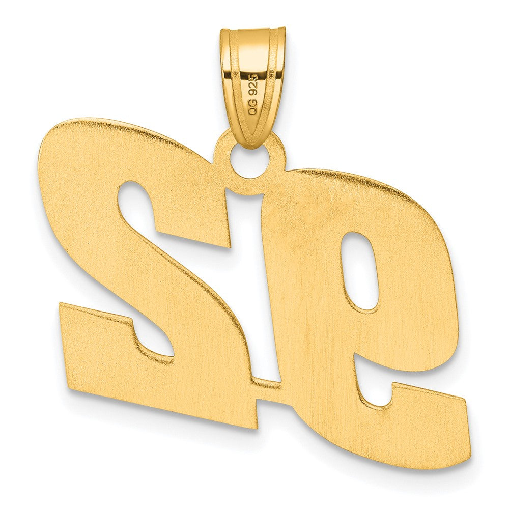 14k Polished Block Number 92 Pendant