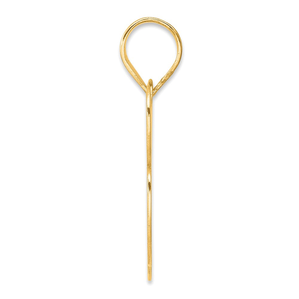 14k Polished Block Number 93 Pendant