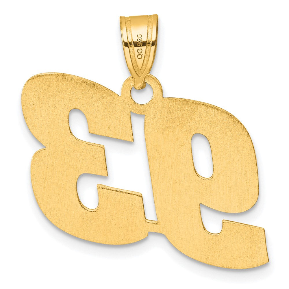 14k Polished Block Number 93 Pendant