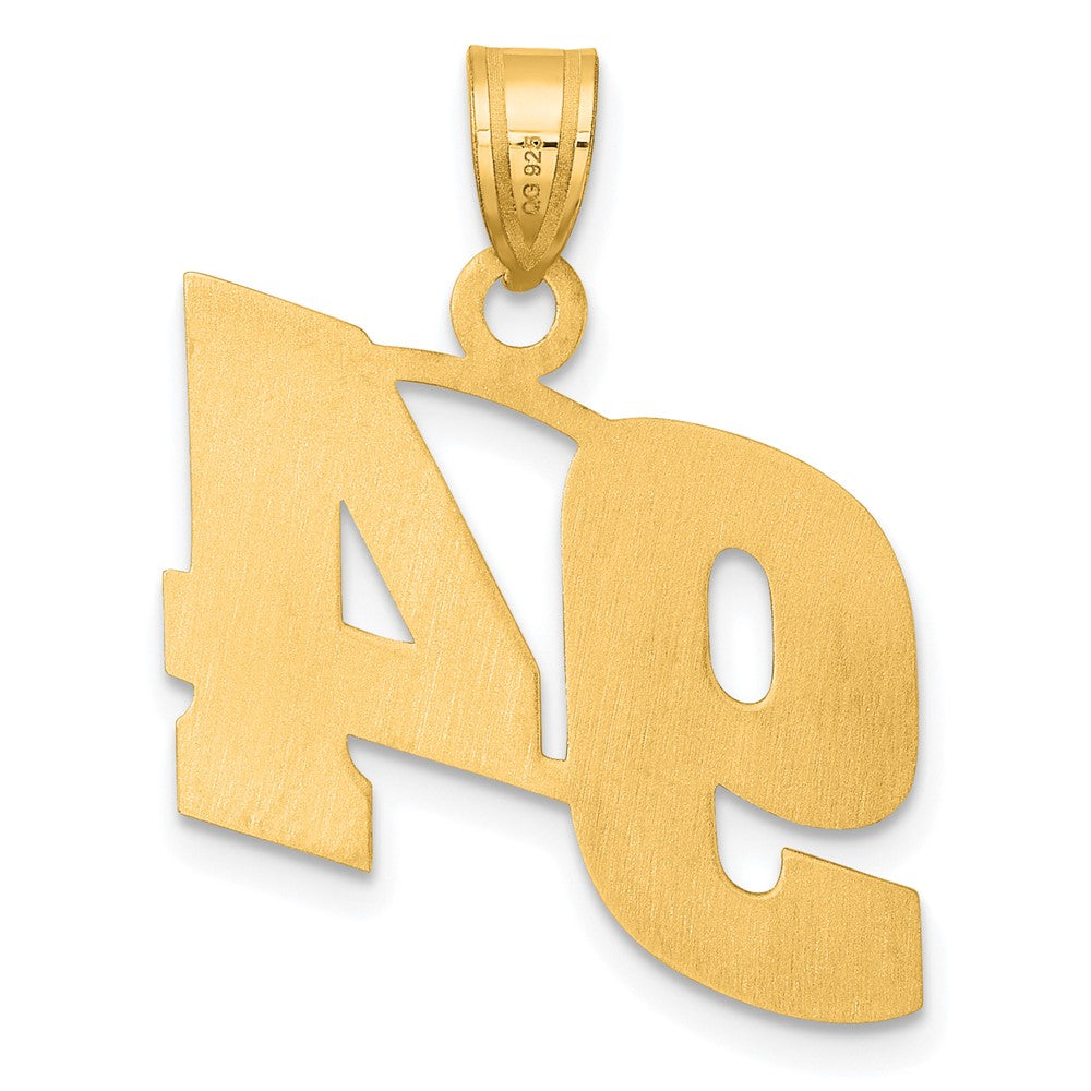 14k Polished Block Number 94 Pendant