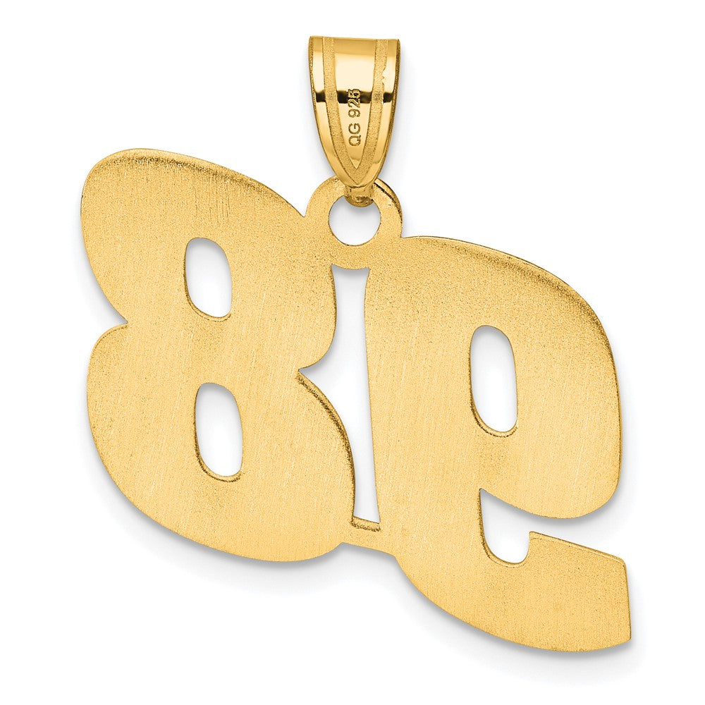 14k Polished Block Number 98 Pendant
