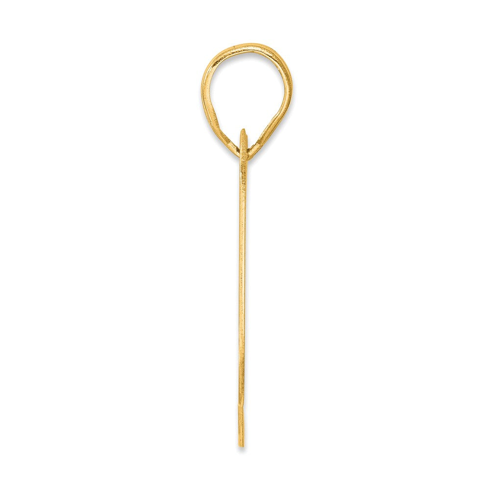 14k Polished Block Number 99 Pendant