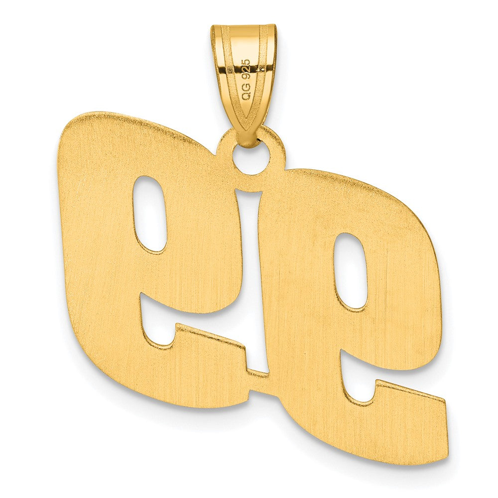 14k Polished Block Number 99 Pendant