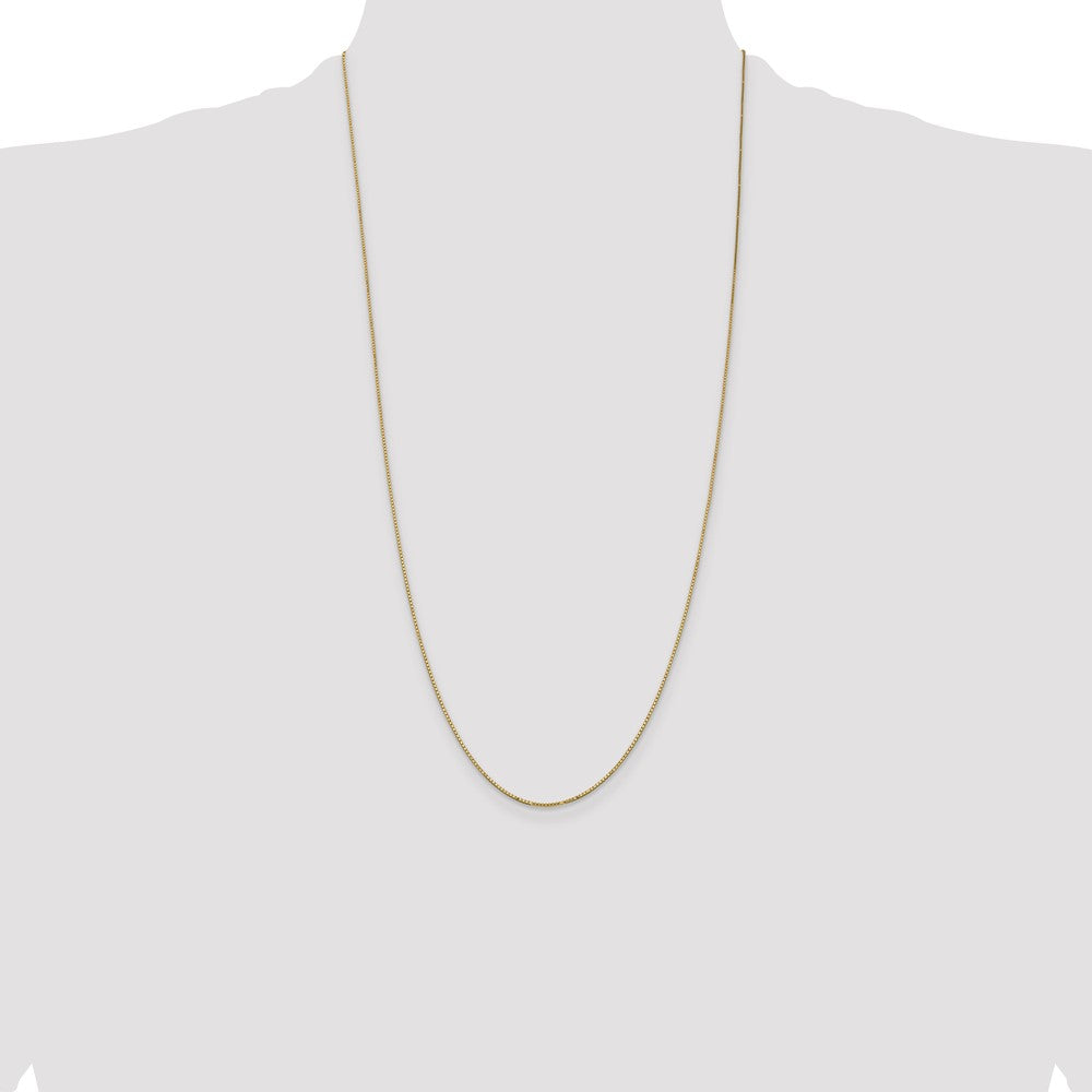 14K 28 inch .9mm Box with Spring Ring Clasp Chain