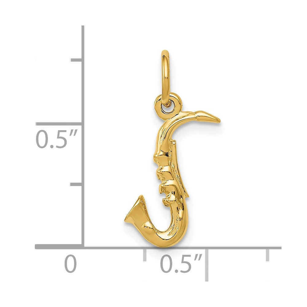 14k 3-D Saxophone Charm