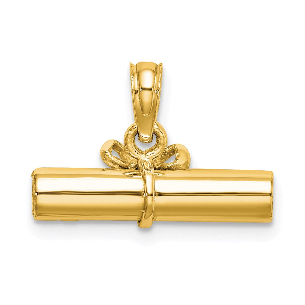 14k 3D Hollow Polished DIPLOMA Pendant
