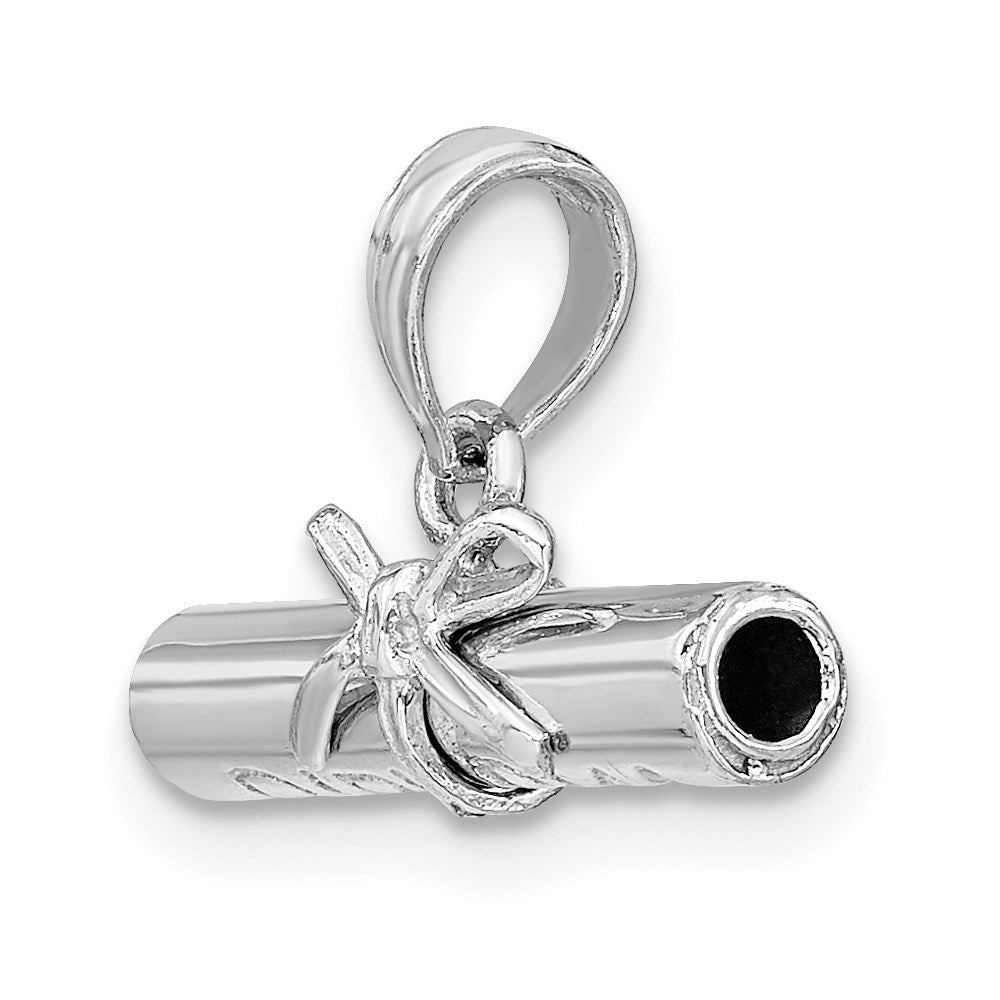 14K White Gold 3-D DIPLOMA Rolled Up Charm