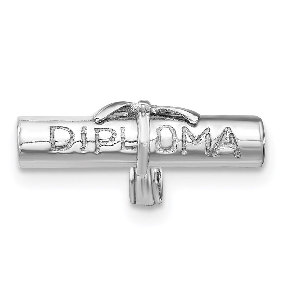 14K White Gold 3-D DIPLOMA Rolled Up Charm