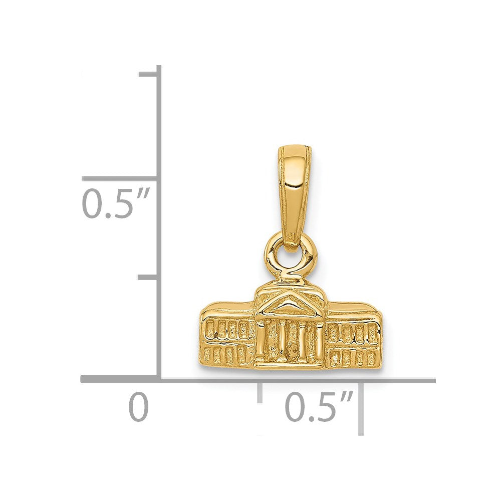 14k 3D White House Pendant