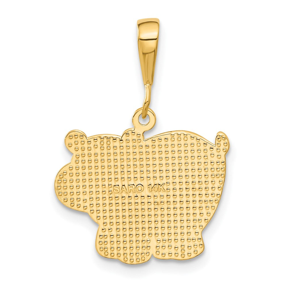 14k Polished Hippo Pendant
