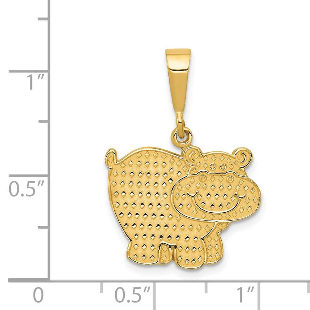 14k Polished Hippo Pendant