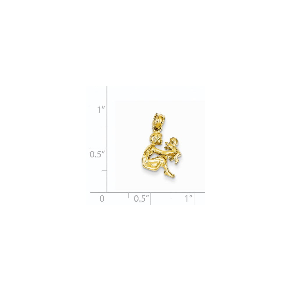 14k Mother holding child Pendant