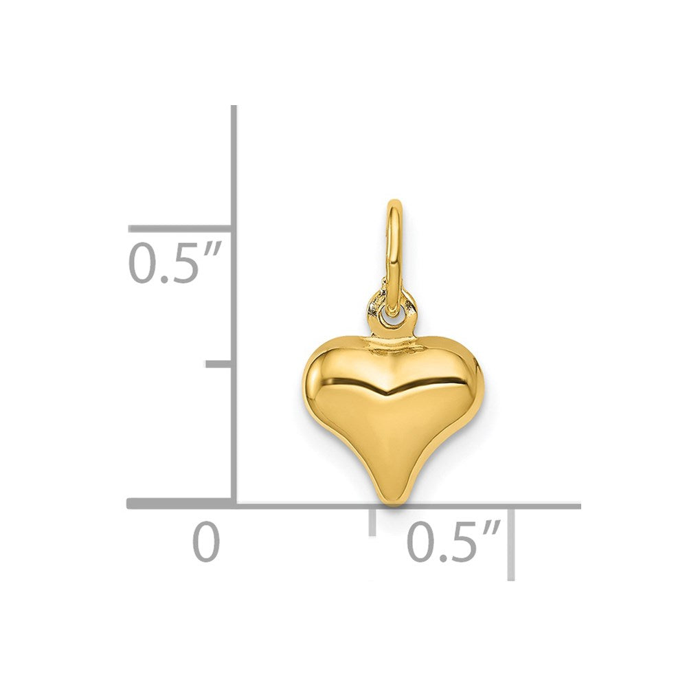 14K Polished 3-D Puffed Heart Charm