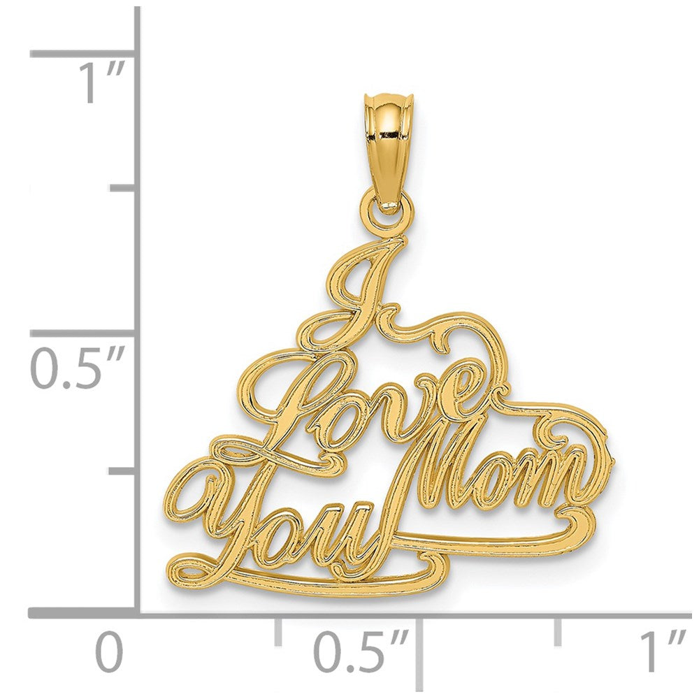 14k I LOVE YOU MOM Charm