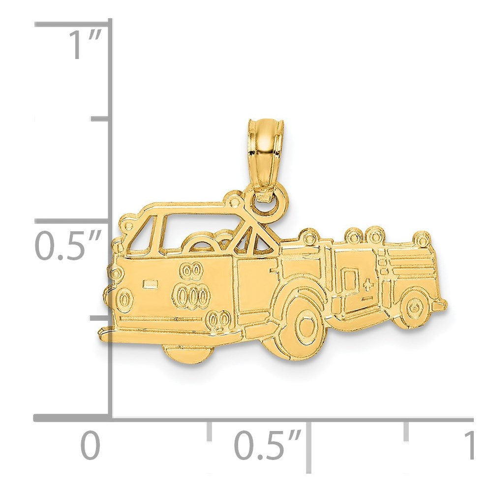 14k Fire Truck Charm