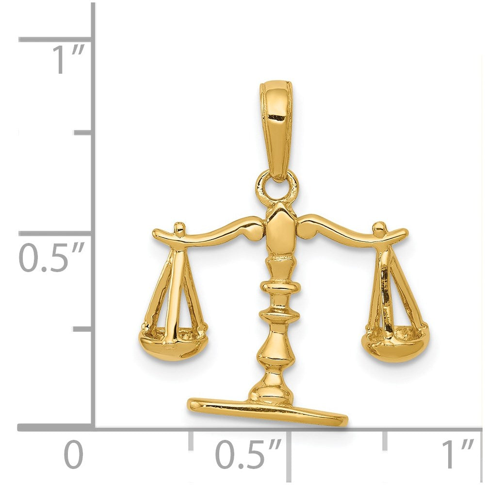 14k 3-D Moveable Scales of Justice Pendant