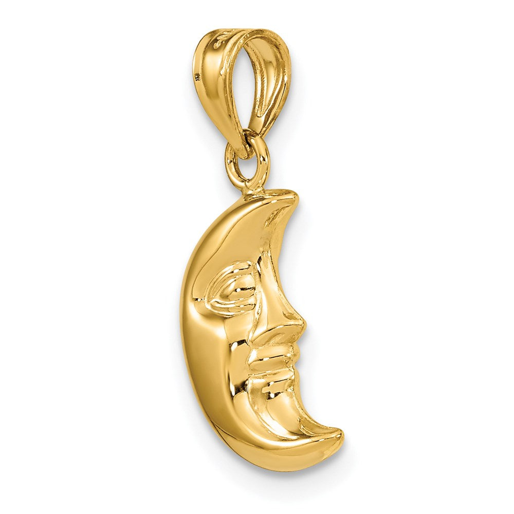 14k 3-D Moon Pendant