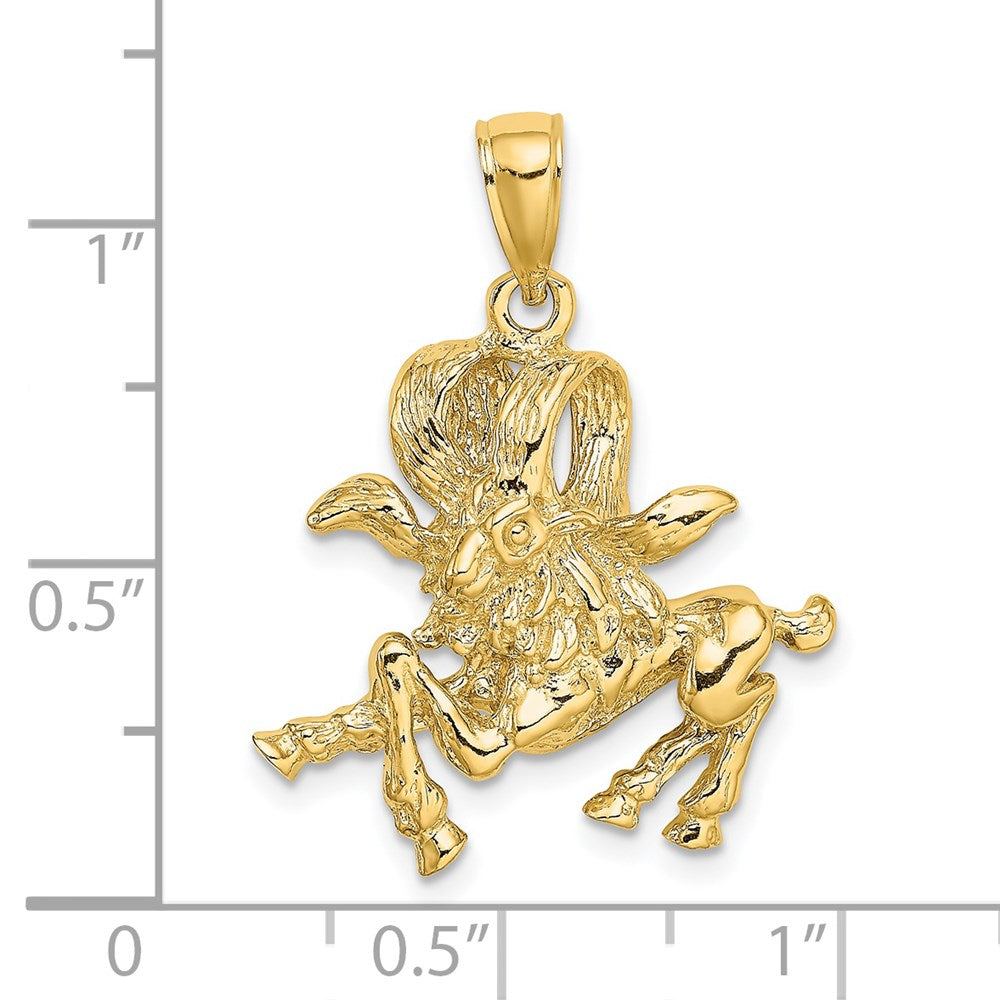 14k Large Aries Zodiac Charm
