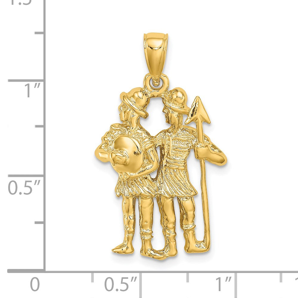 14k Large Gemini Zodiac Charm