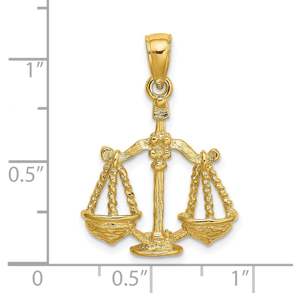 14k Large Libra Zodiac Charm