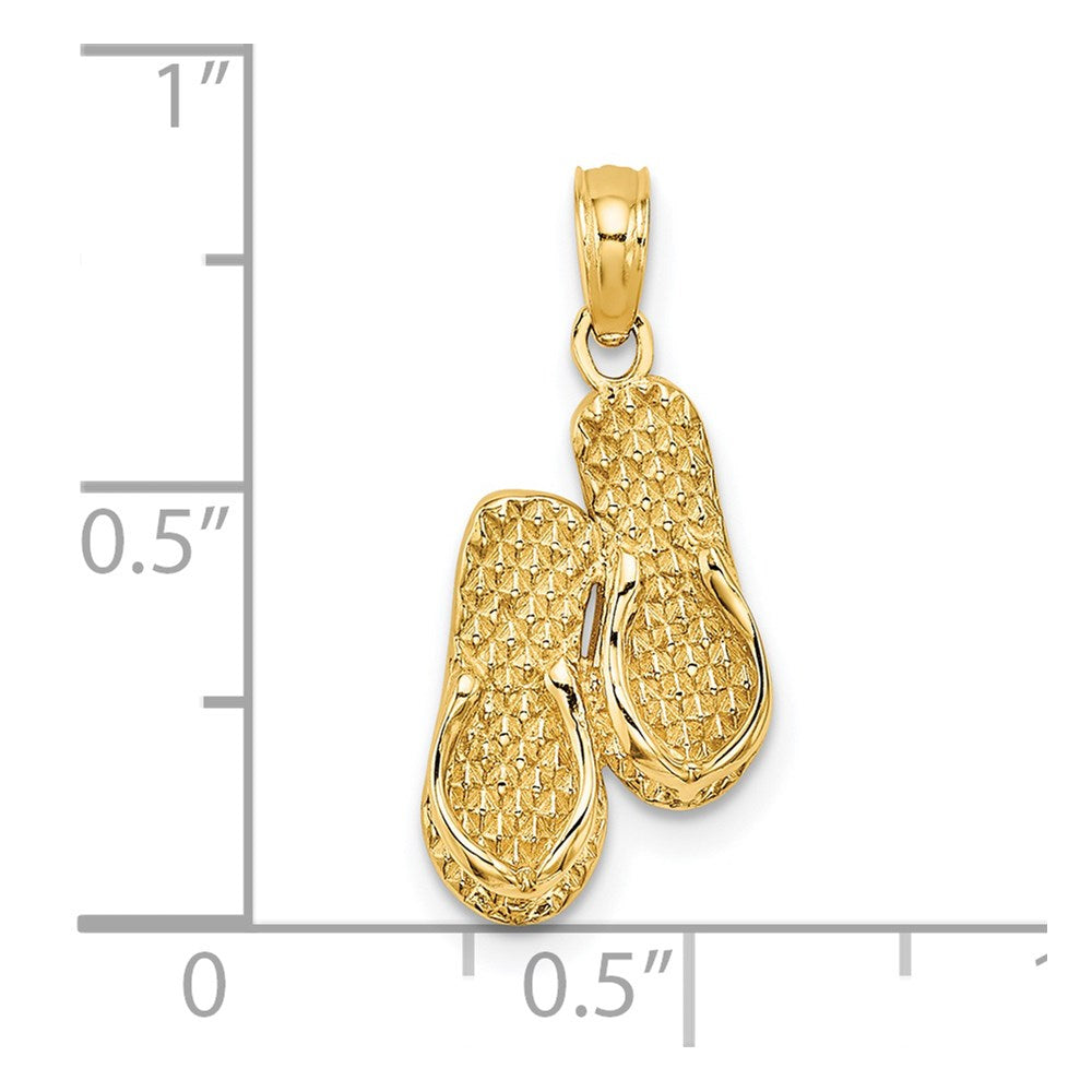 14k 3D CAPE COD Double Flip-Flop Charm