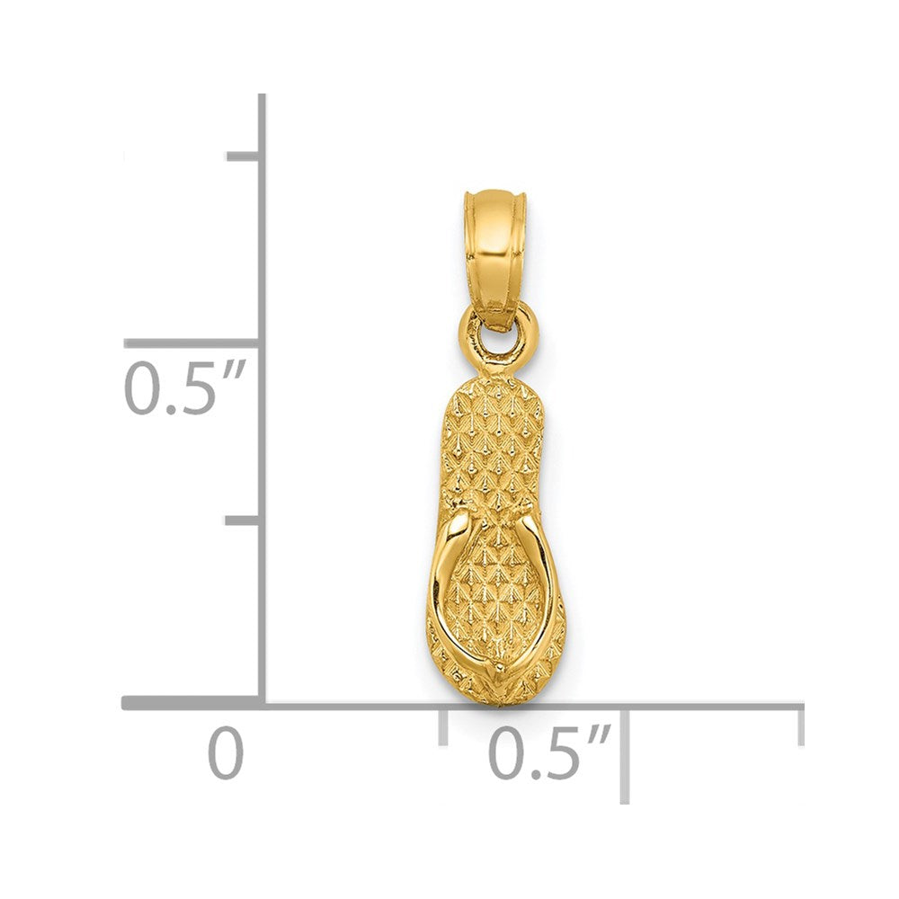 14k 3D MYRTLE BEACH Single Flip-Flop Charm
