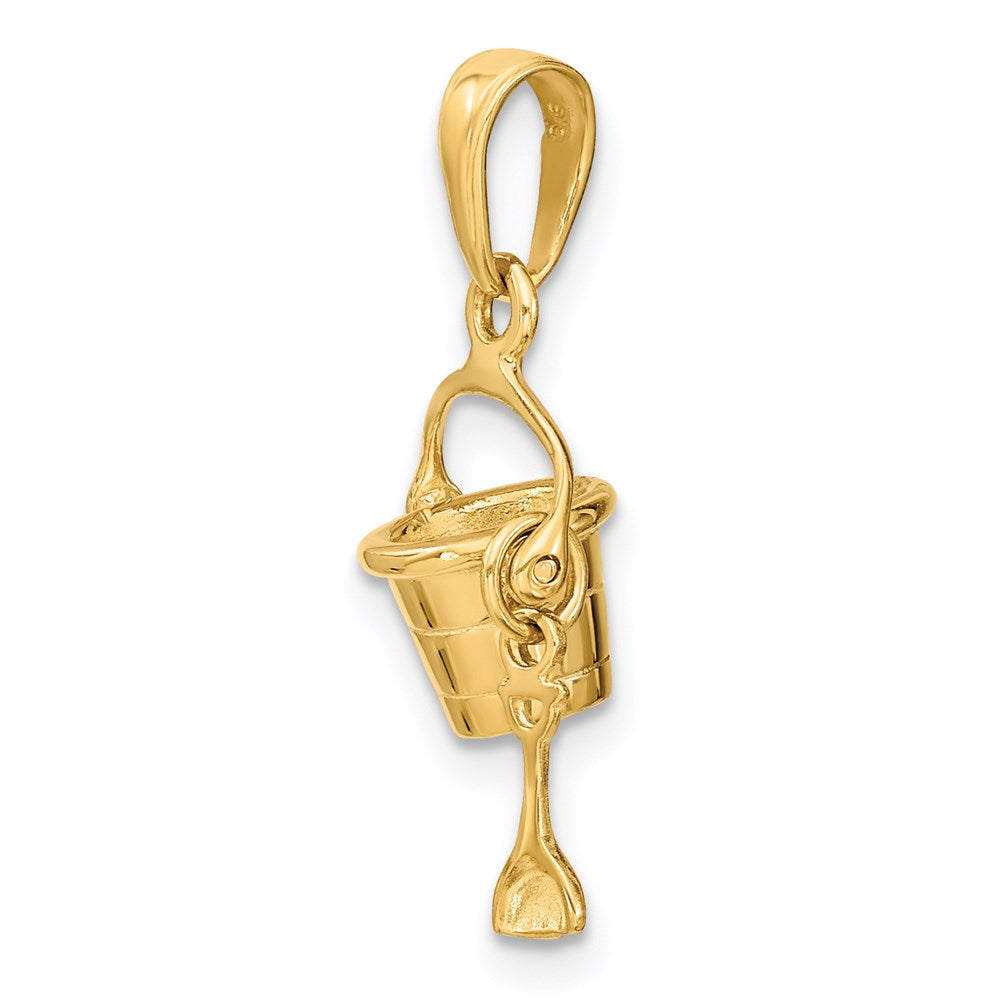 14k 3-D Beach Bucket with Shovel Charm