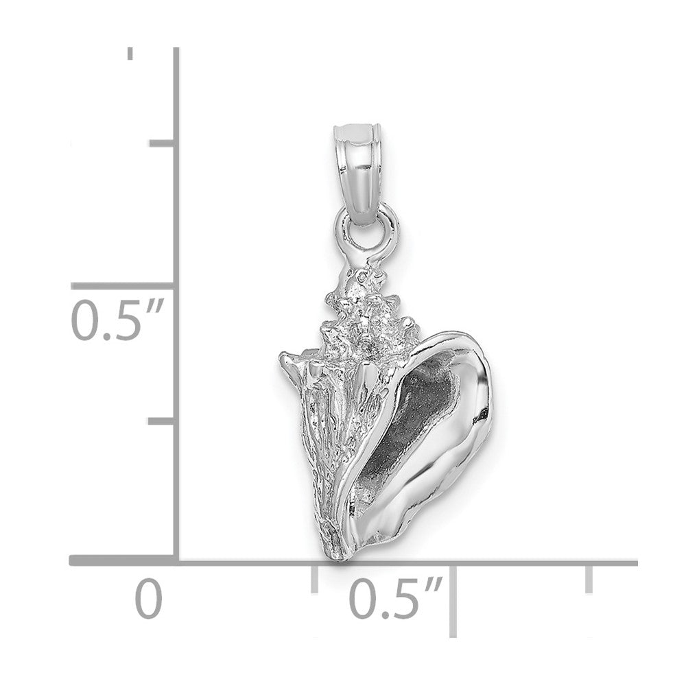 14K White Gold 3-D Conch Shell Charm