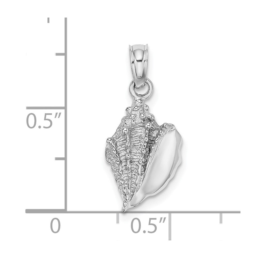 14K White Gold Conch Shell Charm