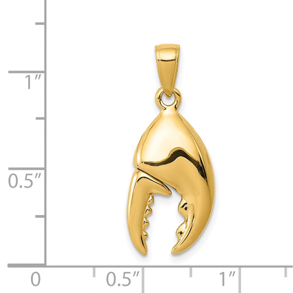 14K 3-D Moveable Stone Crab Claw Pendant