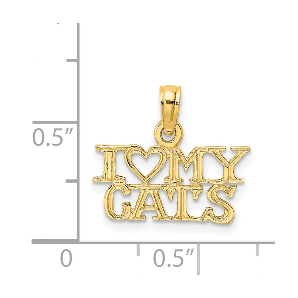 14k I HEART MY CATS Charm