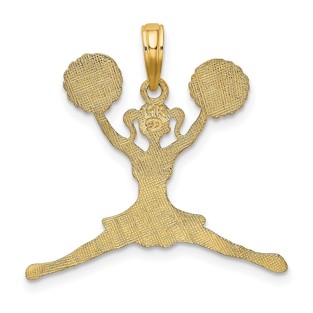 14k Cheerleader Jumping with Pom-Poms Charm