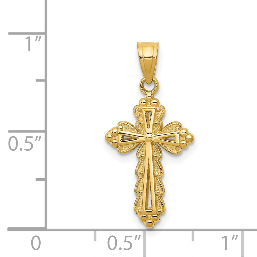 14k Budded Cross Charm