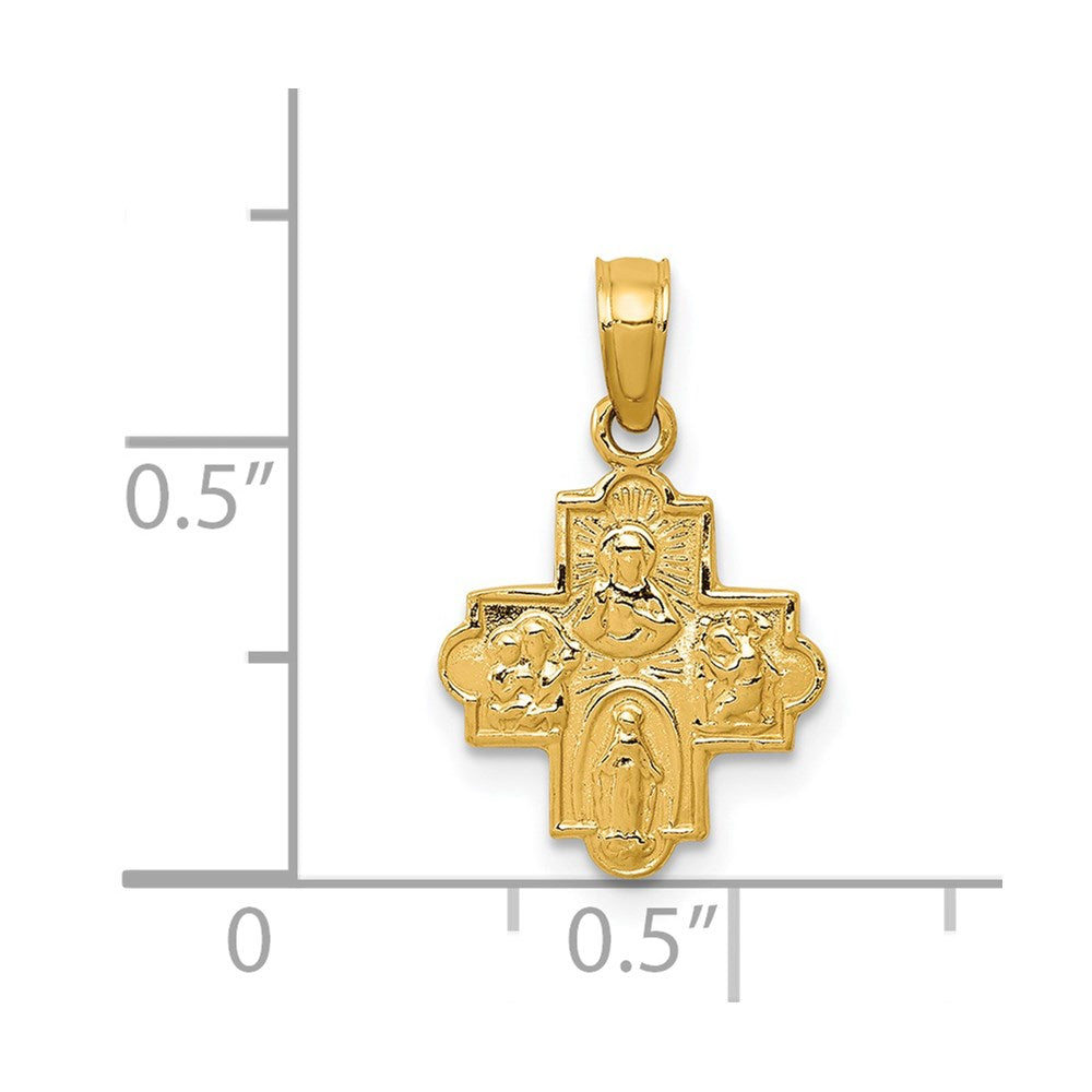 14k Miniature Four Way Medal Pendant