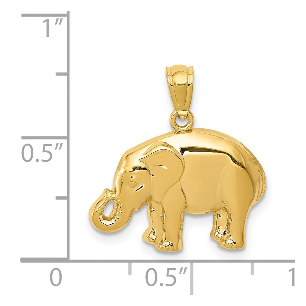 14k Polished Elephant Pendant
