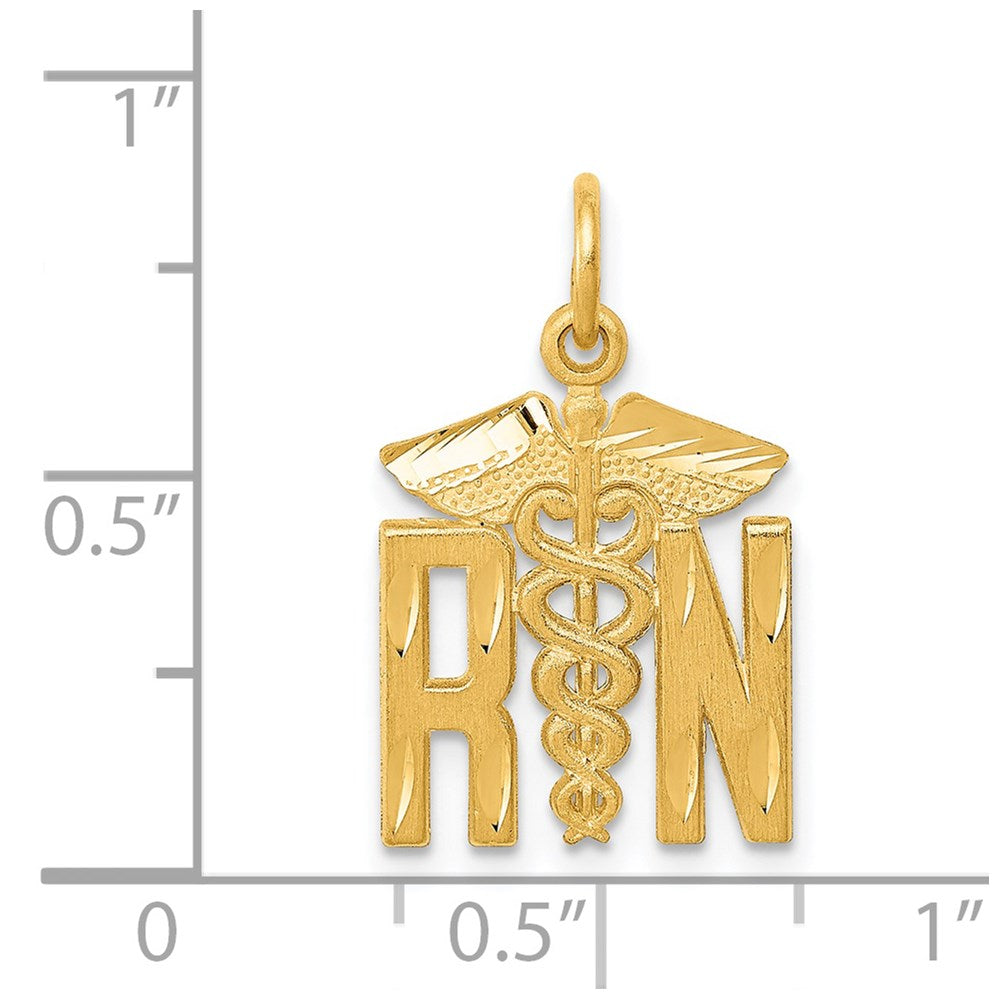 14k RN Nurse Charm
